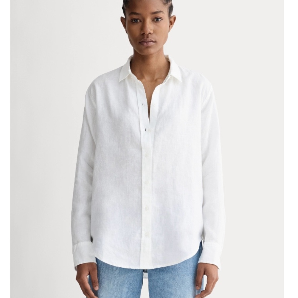 Everlane The Must-Have Shirt in 100% 
Linen Button Down Classic Collared White 2